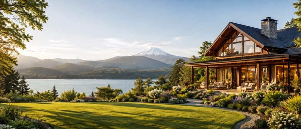 Casa moderna junto a un lago y volcán en el sur de Chile, banner de Propisur Home SpA