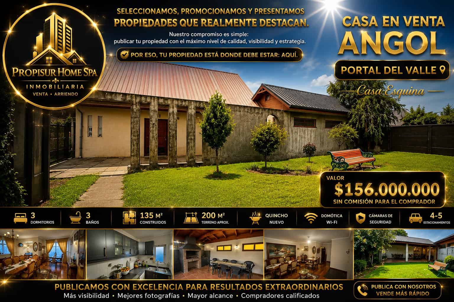 Casa en venta en Portal del Valle Angol | Banner inmobiliario de Propisur Home SpA