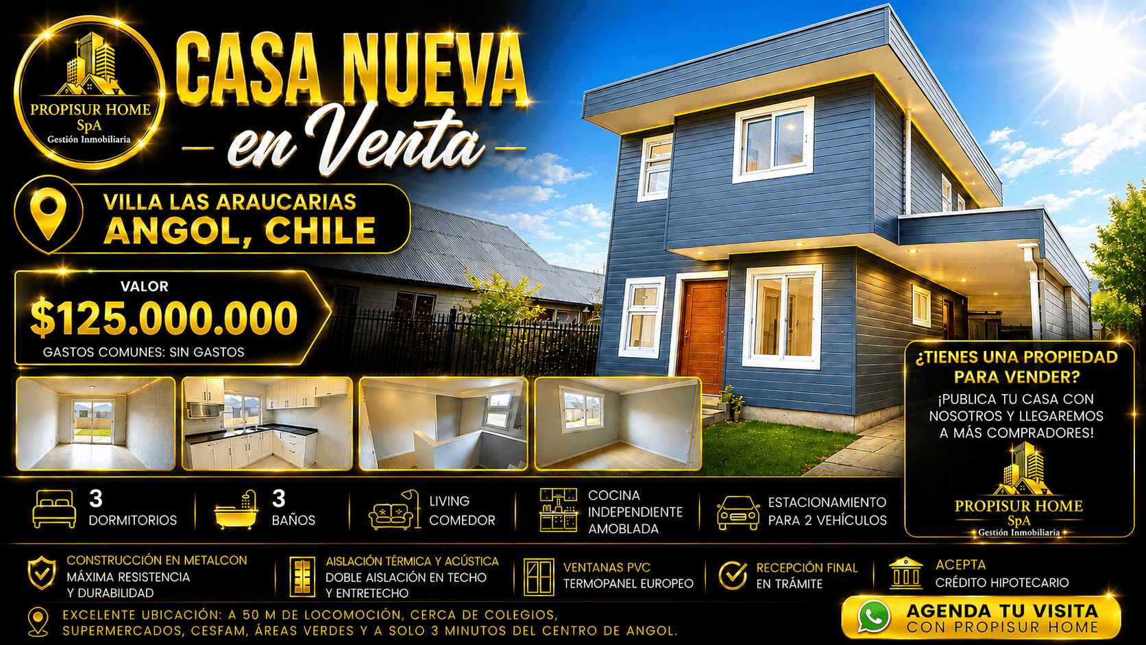 Casa nueva en venta en Villa Las Araucarias, Angol | Propisur Home SpA