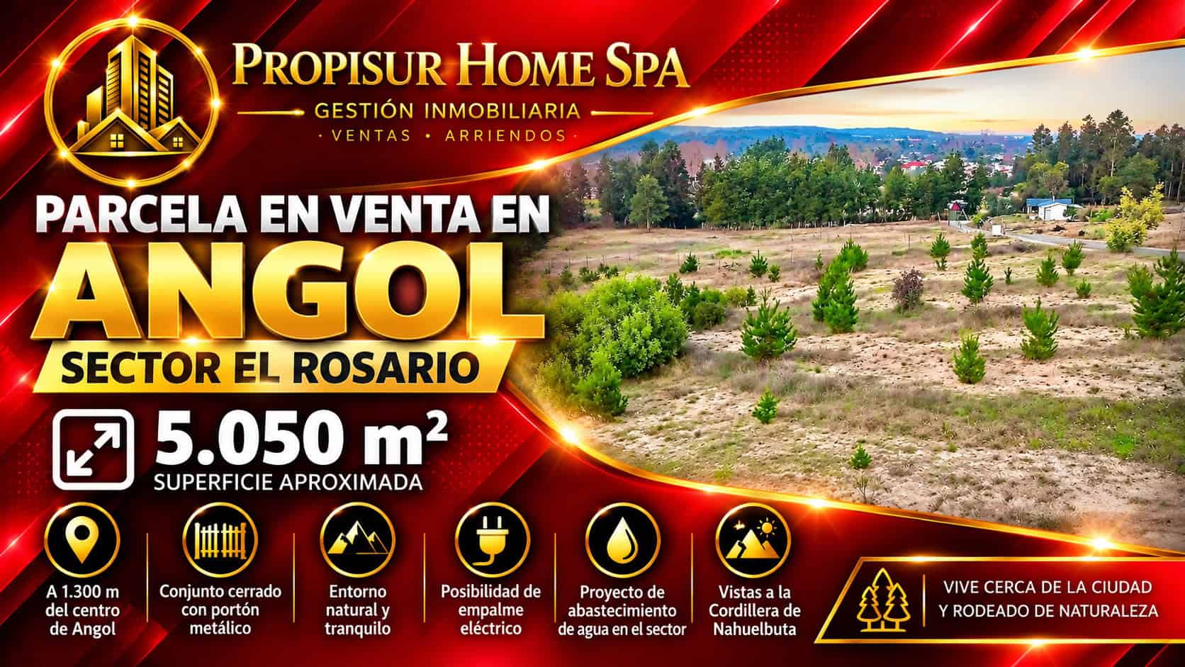 Parcela en venta Angol El Rosario 5.050 m²