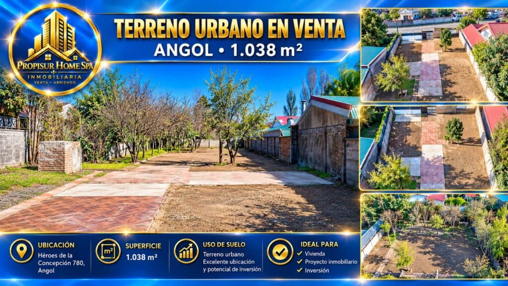 Terreno urbano en venta en Angol de 1.038 m² – Propisur Home SpA