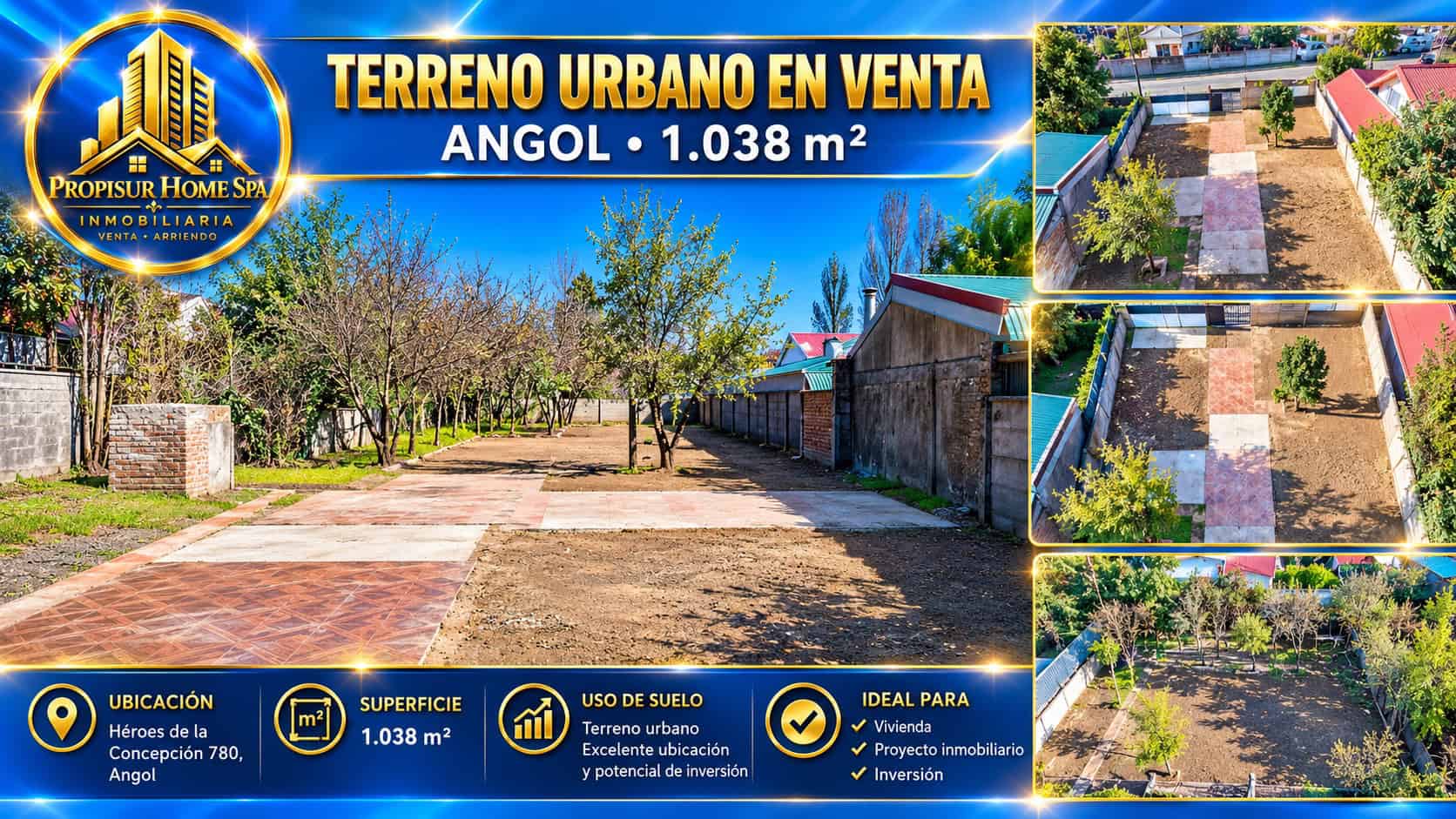 Terreno urbano en venta en Angol de 1.038 m² – Propisur Home SpA