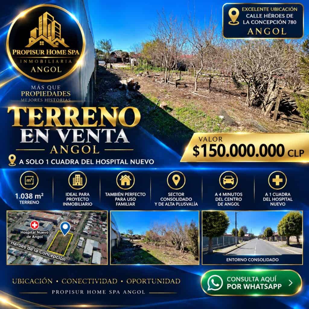 Terreno urbano en venta en Angol Héroes de la Concepción
